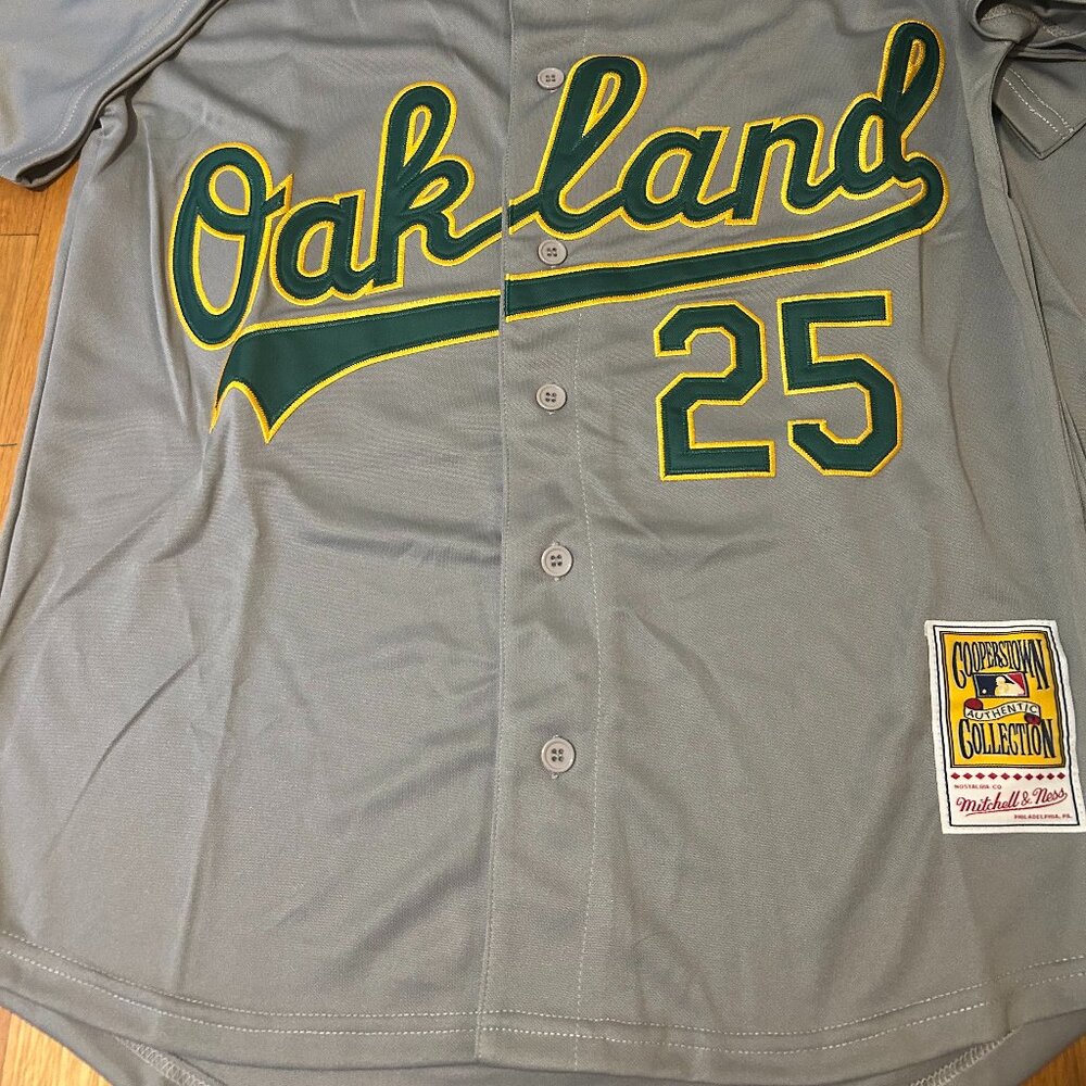 OAKLAND A's MARK McGWIRE Men's JERSEY Sz M,L,XL,2X,3X By Mitchell & Ness NWT - Picture 7 of 7